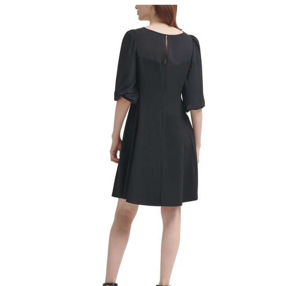 Nwt DKNY Womens Puff Sleeve Knee Cocktail and Party Dress Size 14 - Picture 2 of 10